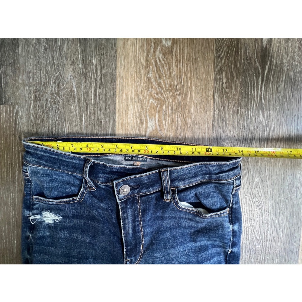 American Eagle High Rise Jegging Womens 8 Dark Blue Distressed Ripped Next Level - Picture 3 of 8
